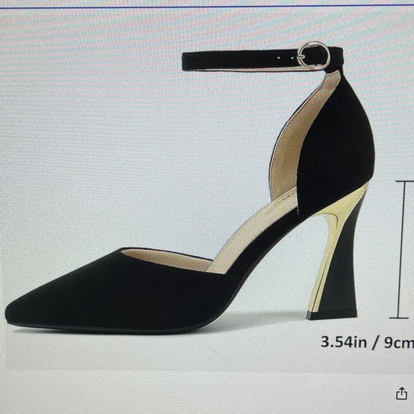 Black Ankle Strap Heels Size 7.5 NWT - Picture 2 of 3